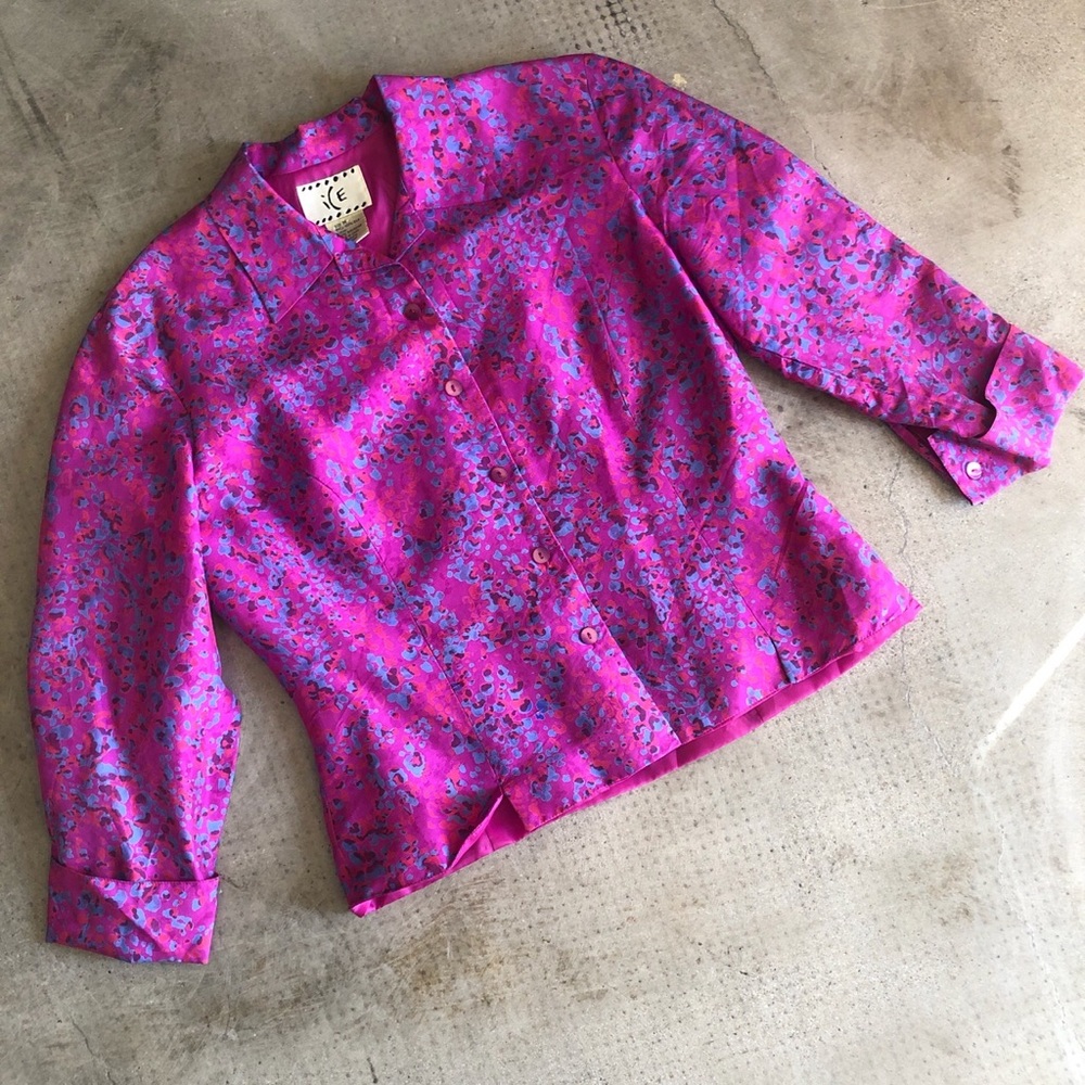 Authentic Vintage 90s Y2K Marbled Silk Top
